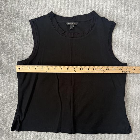 Banana Republic Shirt Womens XS Black Sleeveless Tank Top Stretch Knit Crewneck - Picture 4 of 6